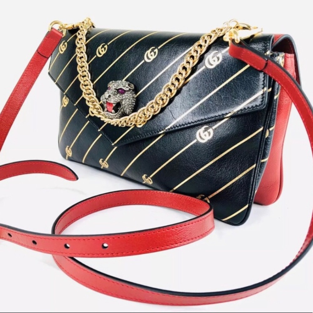 Authentic Gucci TWO FACED Thiara Bag With Strap New. Red /Blk. $5500 - Picture 8 of 9